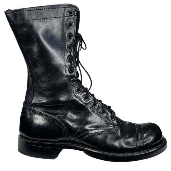 Vintage Corcoran Men's Narrow Cap Toe Black Leather 1500 Jump Boots Size 6.5 C - Picture 1 of 11